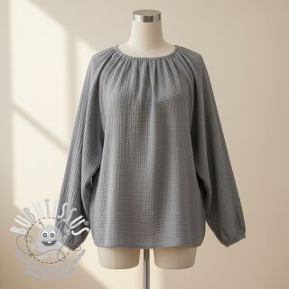 Tissu double gaze/mousseline grey ORGANIC