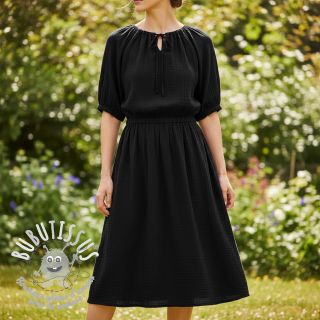 Tissu double gaze/mousseline black ORGANIC