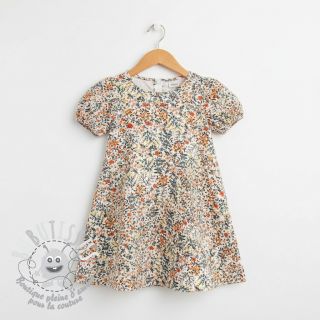 Tissu double gaze/mousseline Oldstyle flowers white digital print