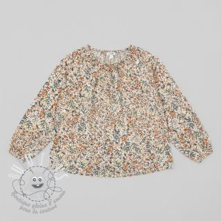 Tissu double gaze/mousseline Oldstyle flowers white digital print