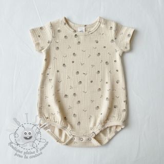 Tissu double gaze/mousseline Flowers SIMPLY NATURAL digital print ORGANIC