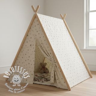 Tissu double gaze/mousseline Flowers SIMPLY NATURAL digital print ORGANIC