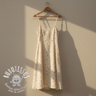 Tissu double gaze/mousseline Flowers SIMPLY NATURAL digital print ORGANIC