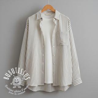 Tissu double gaze/mousseline YARN DYED Thin strip navy