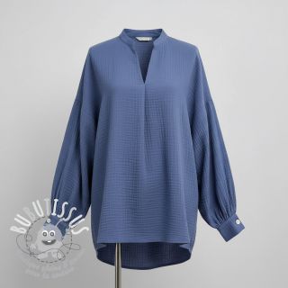 Tissu double gaze/mousseline midnight blue