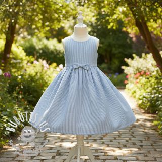 Tissu double gaze/mousseline YARN DYED Stripes light blue