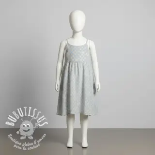 Tissu double gaze/mousseline JACQUARD Dots light blue