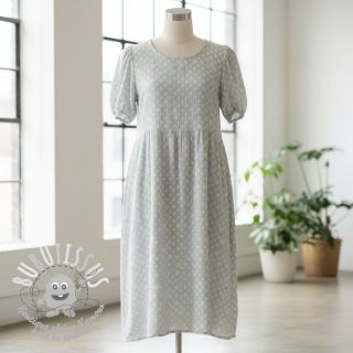 Tissu double gaze/mousseline JACQUARD Dots light blue