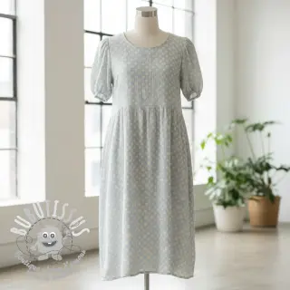 Tissu double gaze/mousseline JACQUARD Dots light blue