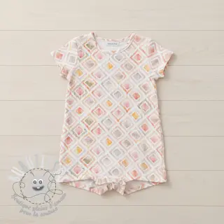 Tissu double gaze/mousseline Geo watercolour mauve digital print