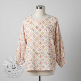 Tissu double gaze/mousseline Geo watercolour mauve digital print