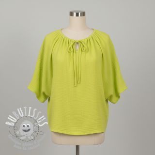 Tissu double gaze/mousseline NEON YELLOW ORGANIC