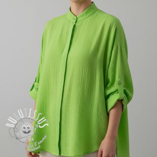 Tissu double gaze/mousseline NEON LIME ORGANIC