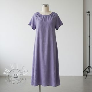 Tissu double gaze/mousseline lavender ORGANIC