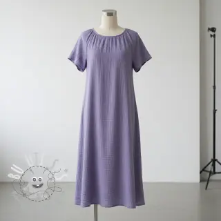 Tissu double gaze/mousseline lavender ORGANIC