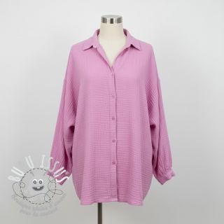 Tissu double gaze/mousseline light pink ORGANIC