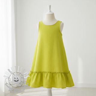 Tissu double gaze/mousseline neon yellow