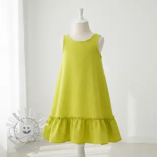 Tissu double gaze/mousseline neon yellow