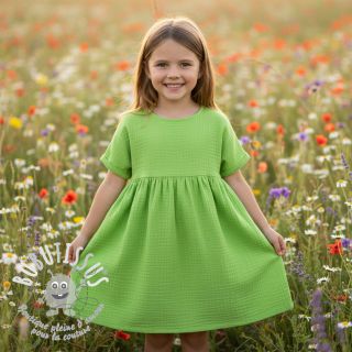 Tissu double gaze/mousseline neon lime