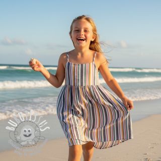 Tissu double gaze/mousseline yarn dyed Stripe purple