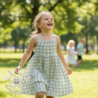 Tissu double gaze/mousseline Double sided CHECKS MINI nile