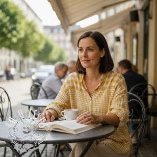 Tissu double gaze/mousseline Double sided CHECKS MINI ochre