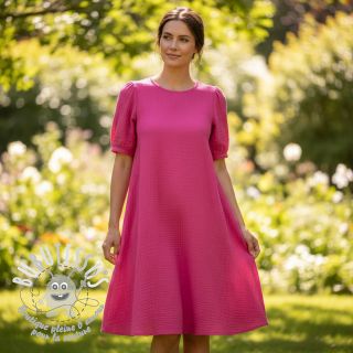 Tissu double gaze/mousseline fuchsia