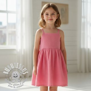 Tissu double gaze/mousseline pink