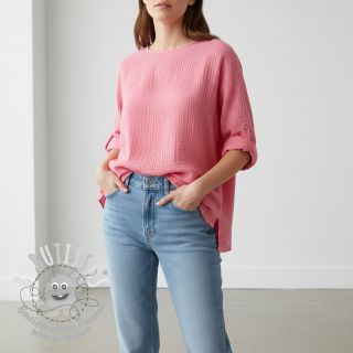 Tissu double gaze/mousseline pink