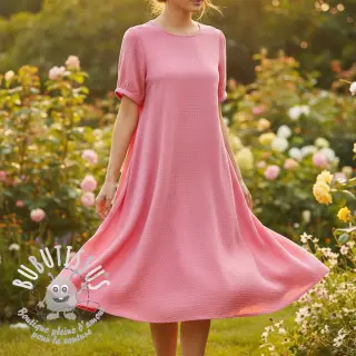 Tissu double gaze/mousseline pink