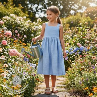 Tissu double gaze/mousseline blue heaven ORGANIC