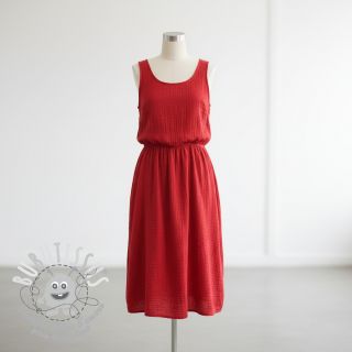 Tissu double gaze/mousseline tomato