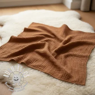 Tissu double gaze/mousseline cognac ORGANIC