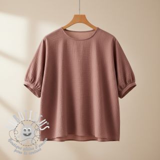 Tissu double gaze/mousseline old blush ORGANIC