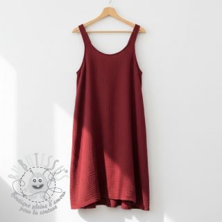 Tissu double gaze/mousseline wine