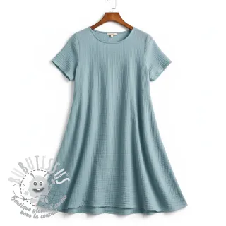 Tissu double gaze/mousseline teal