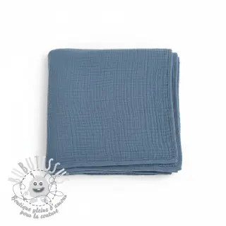 Tissu double gaze/mousseline jeans blue