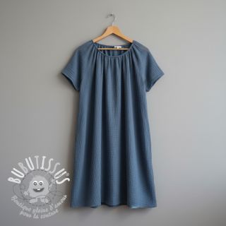 Tissu double gaze/mousseline jeans blue