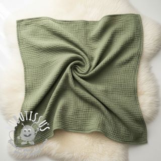 Tissu double gaze/mousseline moss green