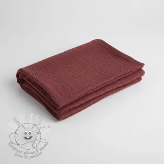 Tissu double gaze/mousseline rouge