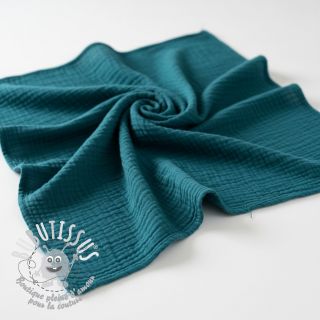 Tissu double gaze/mousseline petrol