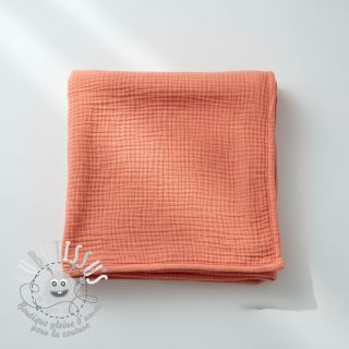 Tissu double gaze/mousseline coral