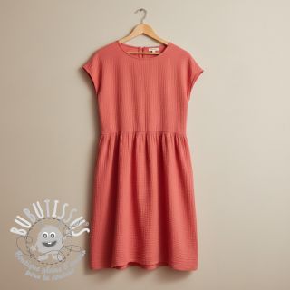 Tissu double gaze/mousseline coral