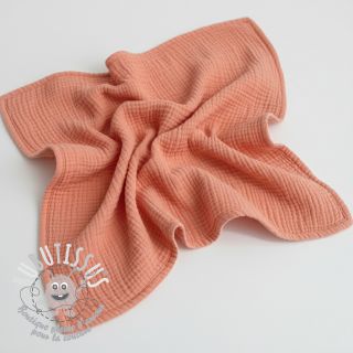Tissu double gaze/mousseline salmon