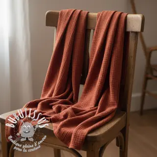 Tissu double gaze/mousseline terra ORGANIC