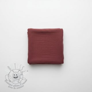 Tissu double gaze/mousseline rouge ORGANIC