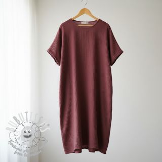 Tissu double gaze/mousseline rouge ORGANIC