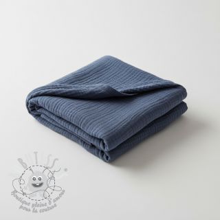 Tissu double gaze/mousseline jeans blue ORGANIC