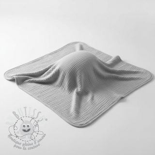 Tissu double gaze/mousseline light grey ORGANIC