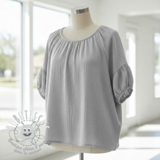 Tissu double gaze/mousseline light grey ORGANIC